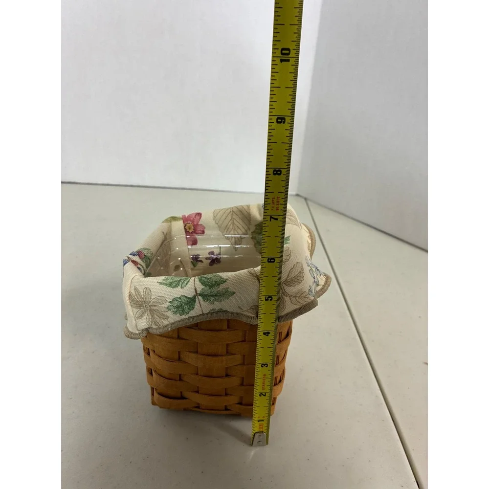 Longaberger Small Square Basket 1996 Botanical Berry Liner Plastic Protector‎